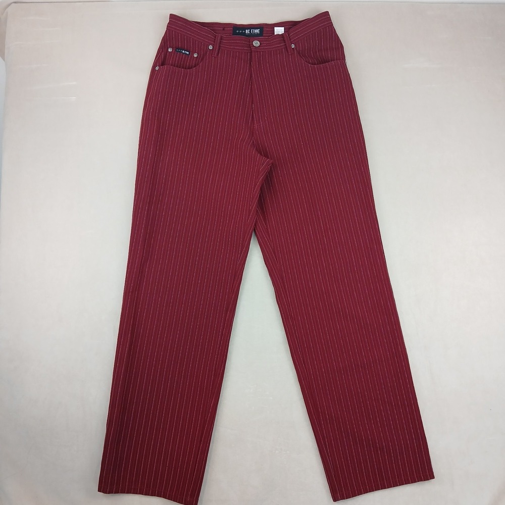 VTG BC Ethic 2206 Mello 30x31 Mens Pants Rayon 5 Pocket 90s ‎ Wide Baggy Thin